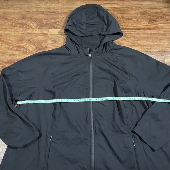 J Jill Fit Performance Zip Front Hoodie Long Sleeve Sweater Black Womens Size 3X - Picture 2 of 9